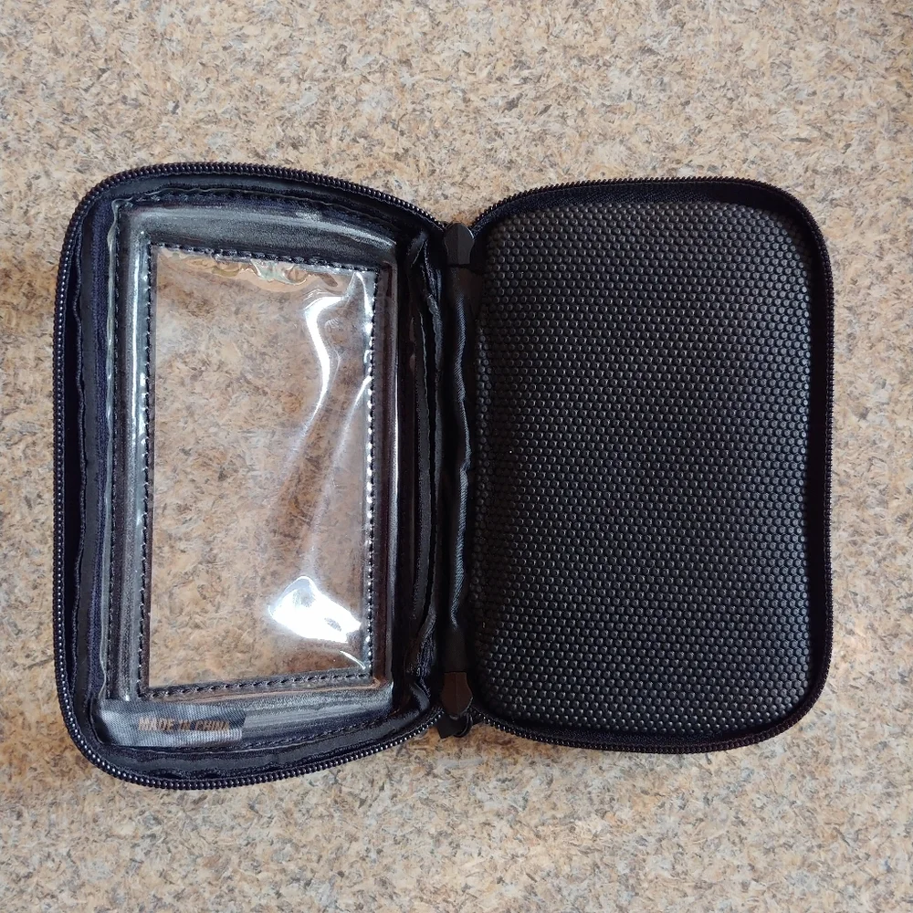 Harley-Davidson Black Zip Phone Wallet with Clear Window and Logo
